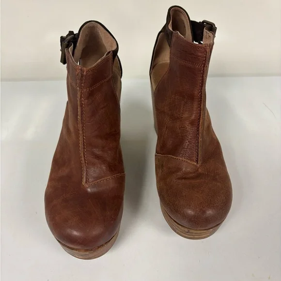 Free People Brown Leather Ankle Boots. Size 38 - Picture 3 of 8